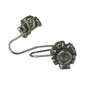 Boucles d'oreilles fleurs étain