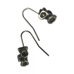 Boucles d'oreilles fleurs grises