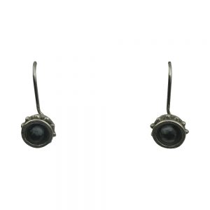 Boucles d'oreilles roues grises noires